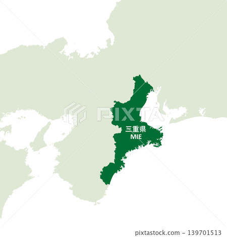 Vector illustration map material for Japan: Map of Mie Prefecture 139701513