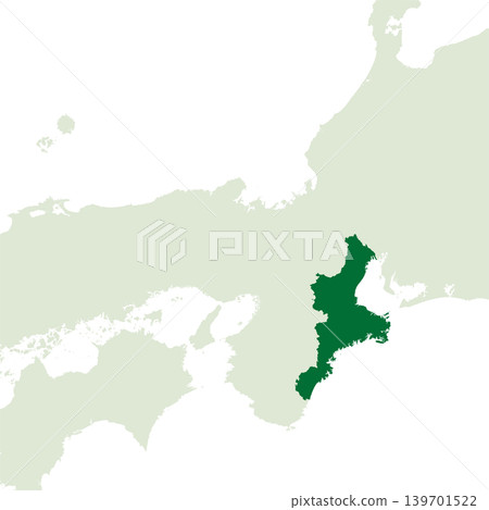 Vector illustration map material for Japan: Map of Mie Prefecture 139701522