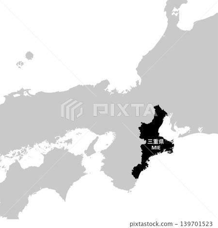 Vector illustration map material for Japan: Map of Mie Prefecture Vector illustration map material for Japan: Map of Mie Prefecture 139701523