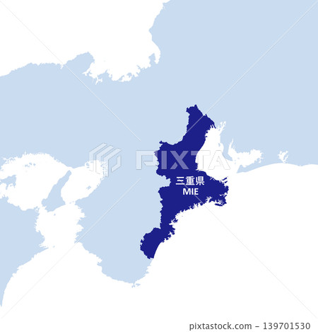 Vector illustration map material for Japan: Map of Mie Prefecture 139701530