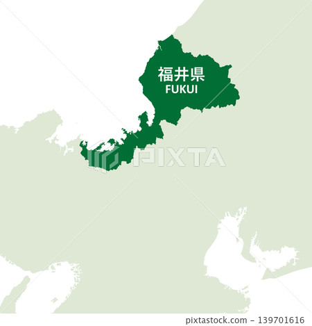 日本向量插圖地圖：福井縣地圖 139701616