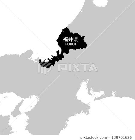 日本向量插圖地圖：福井縣地圖 139701626