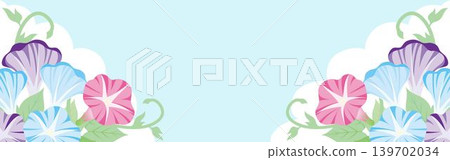 Banner, frame, morning glory, blue sky, summer, background, wallpaper, copy space, design, illustration material Banner, frame, morning glory, blue sky, summer, background, wallpaper, copy space, design, illustration material 139702034