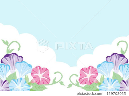 橫幅、邊框、牽牛花、藍天、夏季、背景、壁紙、留白、設計、插圖素材 橫幅、邊框、牽牛花、藍天、夏季、背景、壁紙、留白、設計、插圖素材 139702035