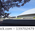 Anabuki Arena Kagawa (Kagawa Prefectural Arena) and cherry trees (Takamatsu City, Kagawa Prefecture) 139702479