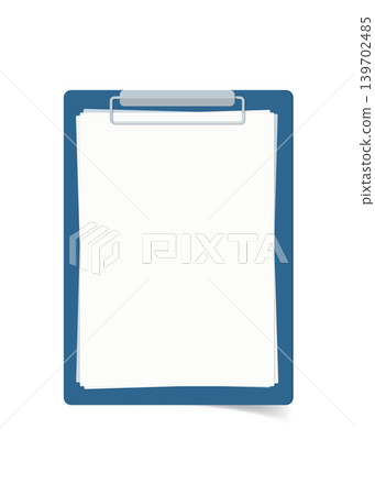 Blue plastic clipboard with blank white paper pages stock illustration. Blue plastic clipboard with blank white paper pages stock illustration. 139702485
