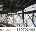 Temporary scaffolding at industrial tank construction sites 139702492