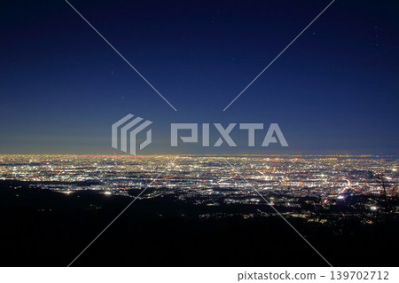 Night view of the Kanto Plain from Mt. Daisen Night view of the Kanto Plain from Mt. Daisen 139702712