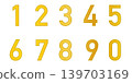 Illustration of gradient golden color numbers set. 139703169