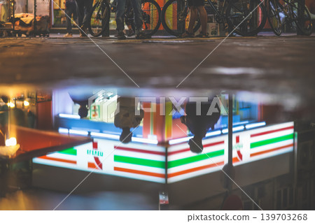 May 15 2026 Street puddle reflection capturing night market scene perspective May 15 2026 Street puddle reflection capturing night market scene perspective 139703268
