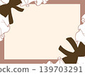 Card illustration with ribbons and frills 139703291