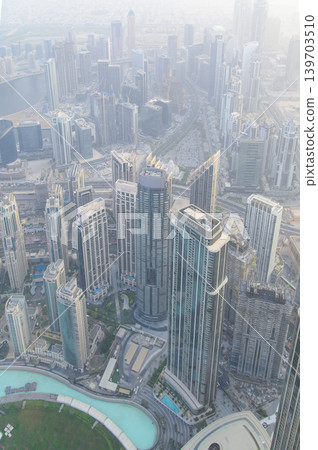 A stunning view of Dubai from the Burj Khalifa. 139703510