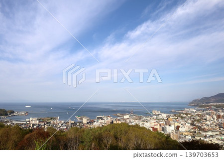 May in Hokkaido, Otaru, Otaru City, Otaru, a pilgrimage site for manga and anime fans, a view of Otaru cityscape from Asahi Observatory in May. 139703653