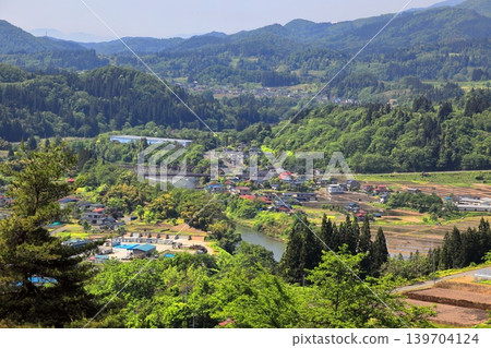 Early summer terraced rice fields of Sawaradaira Early summer terraced rice fields of Sawaradaira 139704124