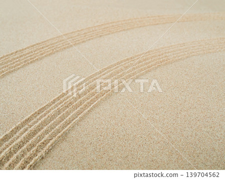 Zen Garden Sand Background Japanese Balance Meditation Relax Buddhism Spirituality, Pattern Line Wave Mandala Mockup Spa Vacation Yoga Lifestyle Natural Desert Summer, Texture Desert,Aroma Therapy. 139704562