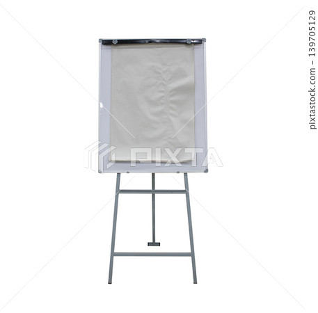 White board with stand isolated on white background with copy space White board with stand isolated on white background with copy space 139705129