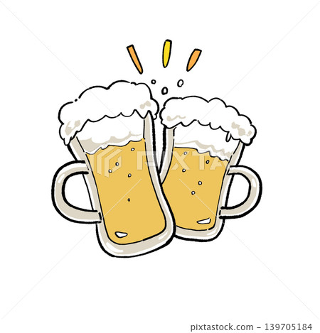 Toasting illustration [Beer mug] 139705184