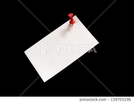 note paper and Red pushpin into blue corkboard with copy space note paper and Red pushpin into blue corkboard with copy space 139705296