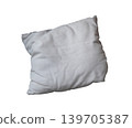 Close-up old white pillow isolated on white background 139705387