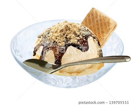 Black sugar syrup and kinako ice cream (comes with bowl, spoon, and wafer) Black sugar syrup and kinako ice cream (comes with bowl, spoon, and wafer) 139705531