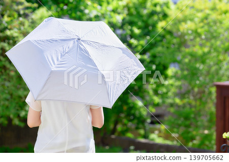 A woman in her 20s holding a parasol. A woman in her 20s holding a parasol. 139705662