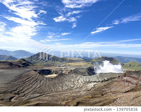 Mount Aso, shrouded in smoke 139705816
