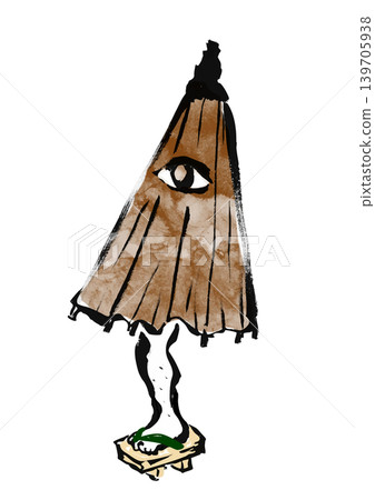Hand-drawn Japanese-style illustration of a Karakasa Obake (umbrella ghost) Hand-drawn Japanese-style illustration of a Karakasa Obake (umbrella ghost) 139705938