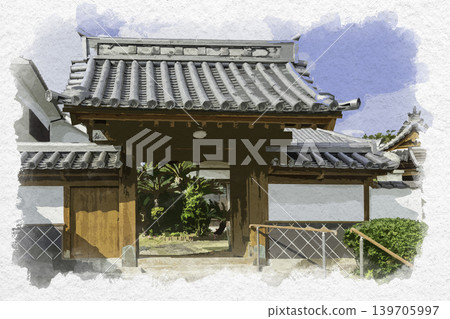 大分縣木月市源勝寺水彩畫 139705997