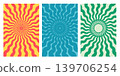 Retro Psychedelic Radial Wave Pattern, Abstract Spiral Sunburst Background 139706254