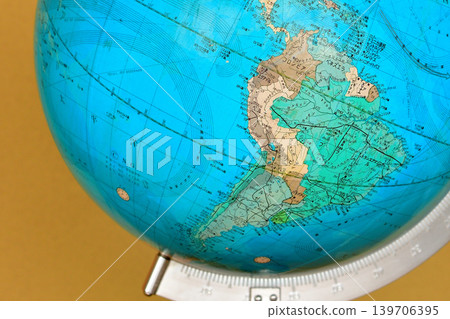 An old globe focusing on South America An old globe focusing on South America 139706395