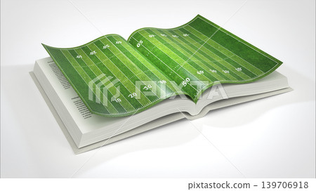American football book theme, 3d rendering American football book theme, 3d rendering 139706918