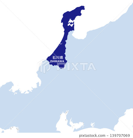 Vector illustration map of Japan: Ishikawa prefecture map 139707069