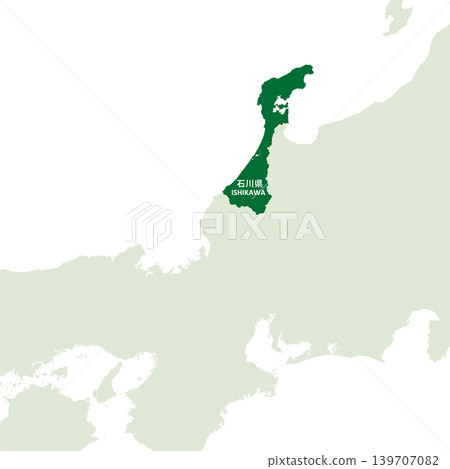 日本向量插圖地圖:石川縣地圖 日本向量插圖地圖:石川縣地圖 139707082