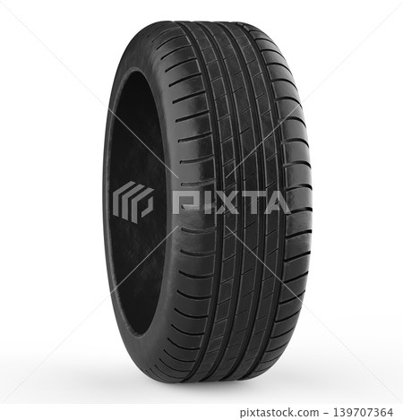 Car tire on white background, 3d rendering Car tire on white background, 3d rendering 139707364