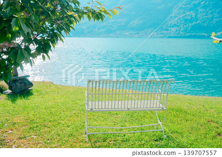 Landscape of Iseltwald on Lake Brienz, Switzerland Landscape of Iseltwald on Lake Brienz, Switzerland 139707557