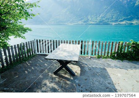 Landscape of Iseltwald on Lake Brienz, Switzerland Landscape of Iseltwald on Lake Brienz, Switzerland 139707564