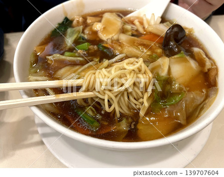 Mixed Vegetable Ramen with Thick Sauce (containing wood ear mushrooms, squid, and Chinese cabbage) Mixed Vegetable Ramen with Thick Sauce (containing wood ear mushrooms, squid, and Chinese cabbage) 139707604