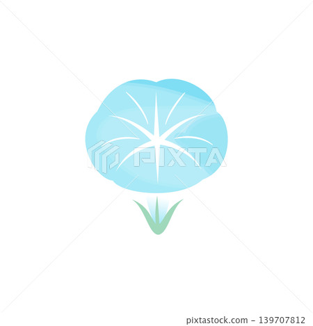 牽牛花圖案,水彩風格插畫,日式夏季素材,淺藍色 牽牛花圖案,水彩風格插畫,日式夏季素材,淺藍色 139707812