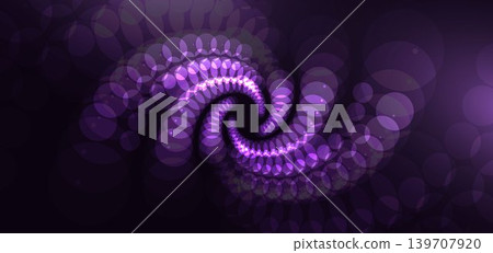 Modern abstract background featuring flowing waves made of glowing purple dots forming Modern abstract background featuring flowing waves made of glowing purple dots forming 139707920