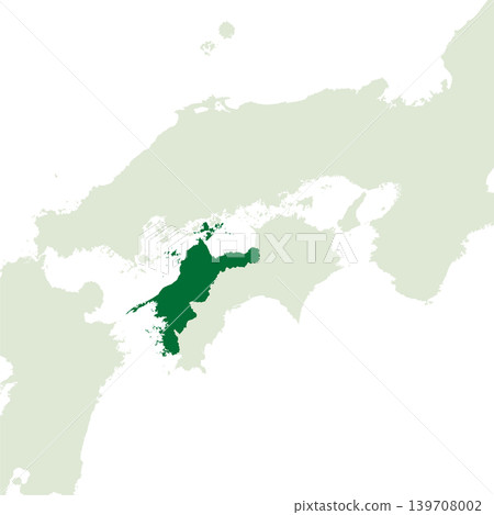 Vector illustration map material for Japan: Ehime Prefecture map Vector illustration map material for Japan: Ehime Prefecture map 139708002