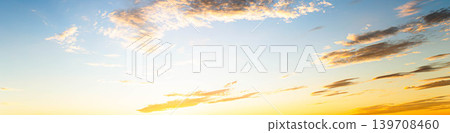 A somewhat melancholic image of a summer evening, woven from blue sky and clouds. A somewhat melancholic image of a summer evening, woven from blue sky and clouds. 139708460