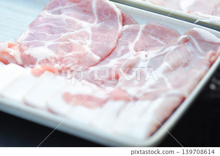 pork or raw pork or sliced pork or meat 139708614