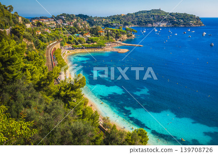 Villefranche sur Mer resort with famous beautiful beaches, France Villefranche sur Mer resort with famous beautiful beaches, France 139708726