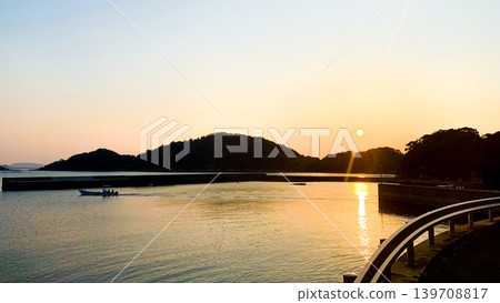 Coastal scenery of Sasebo bathed in the sunset. Coastal scenery of Sasebo bathed in the sunset. 139708817