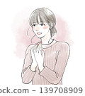 An illustration of a woman with a relieved expression. 139708909