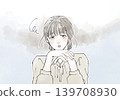 An illustration of a woman who is exhausted and listless. 139708930