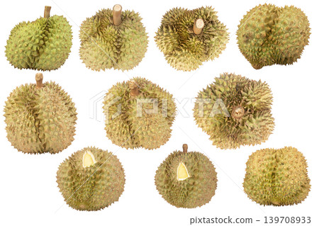 durian isolated on white background durian isolated on white background 139708933