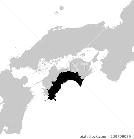 Vector illustration map material for Japan: Map of Kochi Prefecture Vector illustration map material for Japan: Map of Kochi Prefecture 139709029