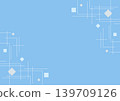 Simple frame with a geometric design on a blue background. 139709126