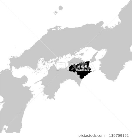 日本向量插圖地圖素材：德島縣地圖 139709131